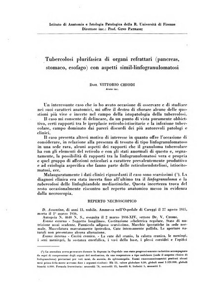 Rivista di patologia e clinica della tubercolosi organo ufficiale della Società italiana fascista di studi scientifici sulla tubercolosi