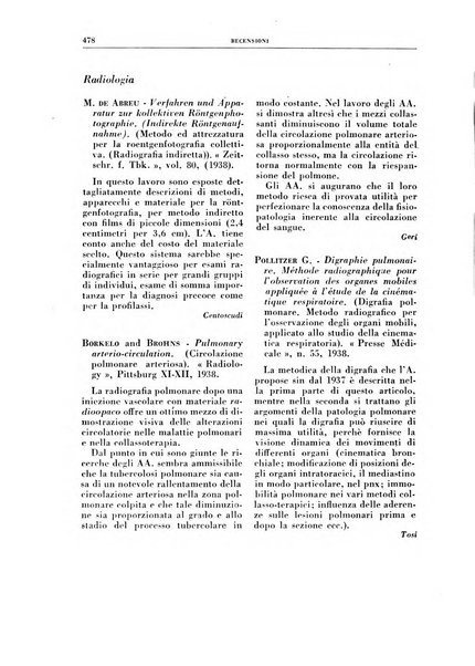 Rivista di patologia e clinica della tubercolosi organo ufficiale della Società italiana fascista di studi scientifici sulla tubercolosi