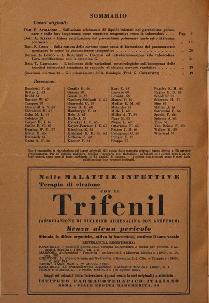 Rivista di patologia e clinica della tubercolosi organo ufficiale della Società italiana fascista di studi scientifici sulla tubercolosi