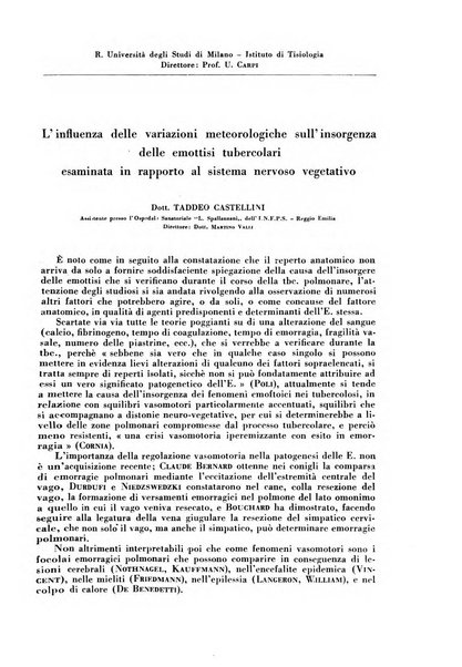 Rivista di patologia e clinica della tubercolosi organo ufficiale della Società italiana fascista di studi scientifici sulla tubercolosi