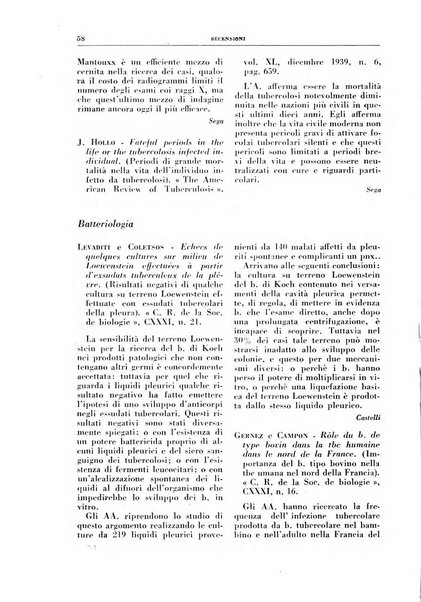 Rivista di patologia e clinica della tubercolosi organo ufficiale della Società italiana fascista di studi scientifici sulla tubercolosi