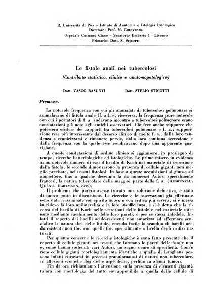 Rivista di patologia e clinica della tubercolosi organo ufficiale della Società italiana fascista di studi scientifici sulla tubercolosi