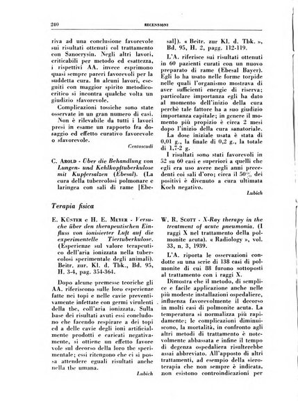 Rivista di patologia e clinica della tubercolosi organo ufficiale della Società italiana fascista di studi scientifici sulla tubercolosi