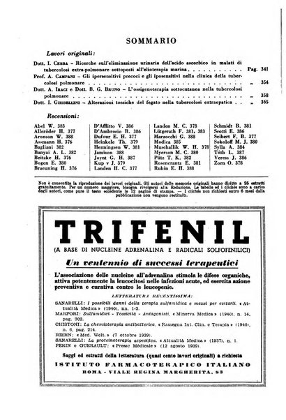 Rivista di patologia e clinica della tubercolosi organo ufficiale della Società italiana fascista di studi scientifici sulla tubercolosi