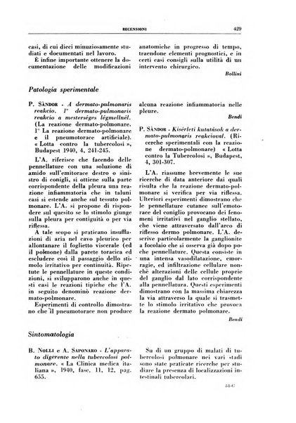 Rivista di patologia e clinica della tubercolosi organo ufficiale della Società italiana fascista di studi scientifici sulla tubercolosi