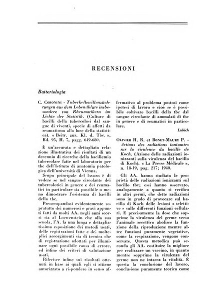 Rivista di patologia e clinica della tubercolosi organo ufficiale della Società italiana fascista di studi scientifici sulla tubercolosi