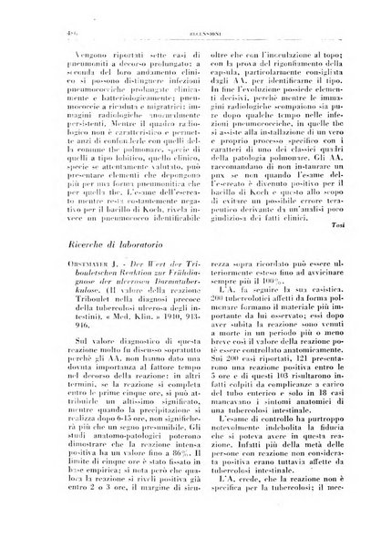 Rivista di patologia e clinica della tubercolosi organo ufficiale della Società italiana fascista di studi scientifici sulla tubercolosi