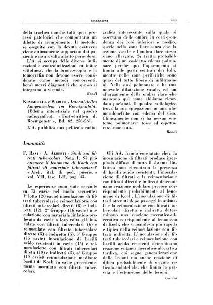 Rivista di patologia e clinica della tubercolosi organo ufficiale della Società italiana fascista di studi scientifici sulla tubercolosi