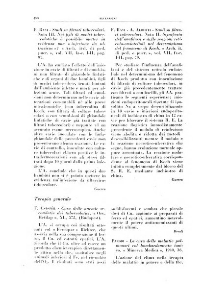 Rivista di patologia e clinica della tubercolosi organo ufficiale della Società italiana fascista di studi scientifici sulla tubercolosi