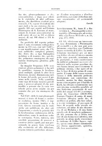 Rivista di patologia e clinica della tubercolosi organo ufficiale della Società italiana fascista di studi scientifici sulla tubercolosi