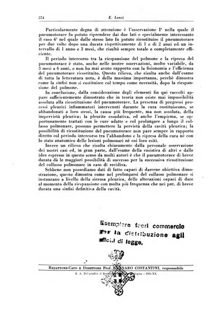 Rivista di patologia e clinica della tubercolosi organo ufficiale della Società italiana fascista di studi scientifici sulla tubercolosi