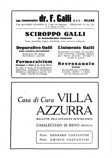 Rivista di patologia e clinica della tubercolosi organo ufficiale della Società italiana fascista di studi scientifici sulla tubercolosi