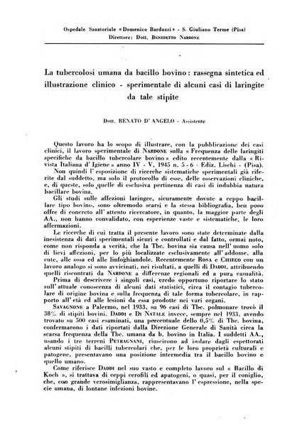 Rivista di patologia e clinica della tubercolosi organo ufficiale della Società italiana fascista di studi scientifici sulla tubercolosi