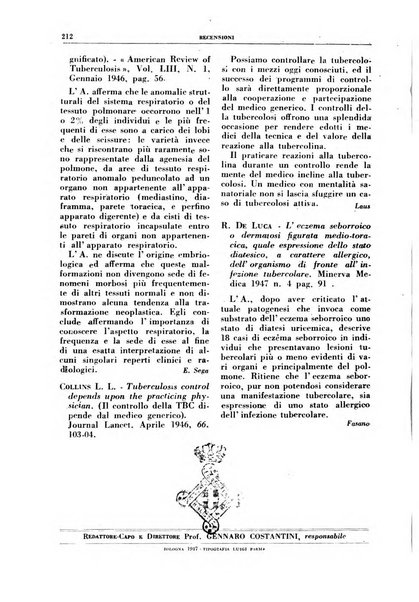 Rivista di patologia e clinica della tubercolosi organo ufficiale della Società italiana fascista di studi scientifici sulla tubercolosi