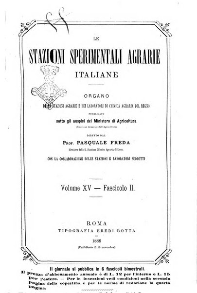 Le stazioni sperimentali agrarie italiane organo delle stazioni agrarie e dei laboratori di chimica agraria del Regno