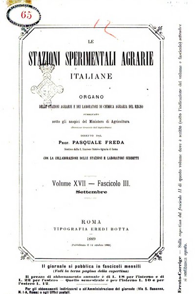 Le stazioni sperimentali agrarie italiane organo delle stazioni agrarie e dei laboratori di chimica agraria del Regno