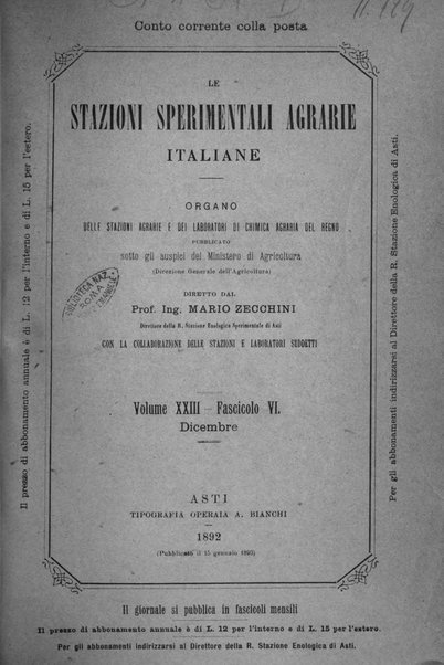 Le stazioni sperimentali agrarie italiane organo delle stazioni agrarie e dei laboratori di chimica agraria del Regno