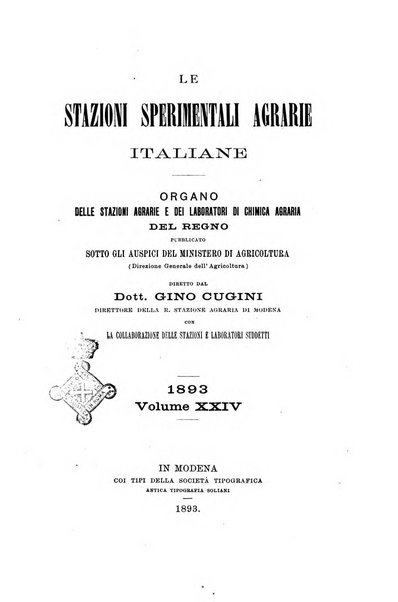 Le stazioni sperimentali agrarie italiane organo delle stazioni agrarie e dei laboratori di chimica agraria del Regno