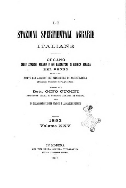 Le stazioni sperimentali agrarie italiane organo delle stazioni agrarie e dei laboratori di chimica agraria del Regno