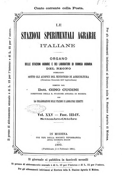 Le stazioni sperimentali agrarie italiane organo delle stazioni agrarie e dei laboratori di chimica agraria del Regno