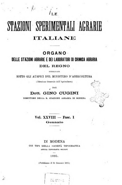 Le stazioni sperimentali agrarie italiane organo delle stazioni agrarie e dei laboratori di chimica agraria del Regno