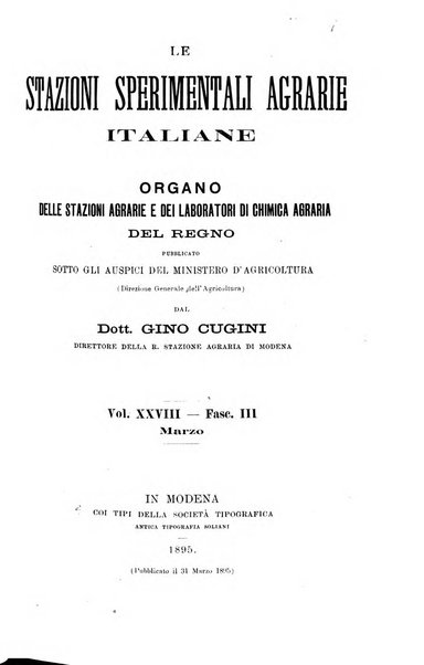 Le stazioni sperimentali agrarie italiane organo delle stazioni agrarie e dei laboratori di chimica agraria del Regno