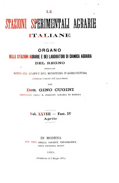 Le stazioni sperimentali agrarie italiane organo delle stazioni agrarie e dei laboratori di chimica agraria del Regno