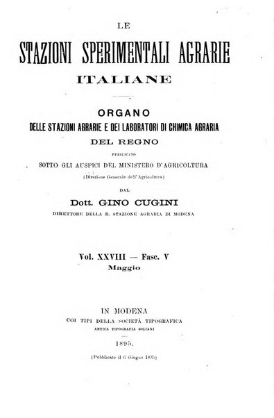 Le stazioni sperimentali agrarie italiane organo delle stazioni agrarie e dei laboratori di chimica agraria del Regno