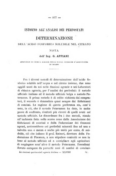 Le stazioni sperimentali agrarie italiane organo delle stazioni agrarie e dei laboratori di chimica agraria del Regno