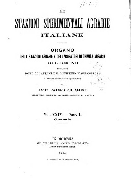 Le stazioni sperimentali agrarie italiane organo delle stazioni agrarie e dei laboratori di chimica agraria del Regno