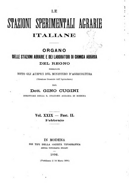 Le stazioni sperimentali agrarie italiane organo delle stazioni agrarie e dei laboratori di chimica agraria del Regno