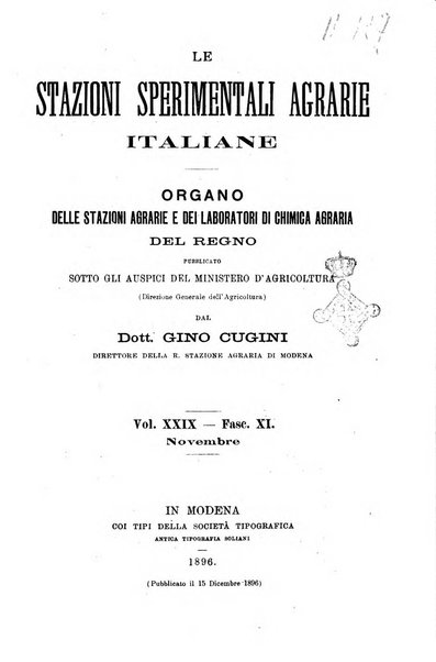 Le stazioni sperimentali agrarie italiane organo delle stazioni agrarie e dei laboratori di chimica agraria del Regno