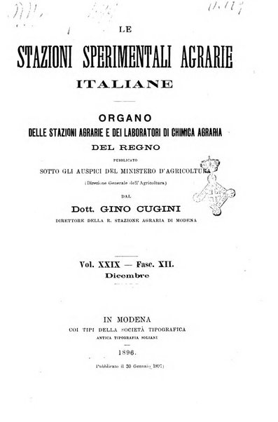 Le stazioni sperimentali agrarie italiane organo delle stazioni agrarie e dei laboratori di chimica agraria del Regno