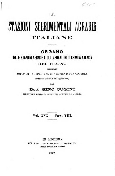 Le stazioni sperimentali agrarie italiane organo delle stazioni agrarie e dei laboratori di chimica agraria del Regno