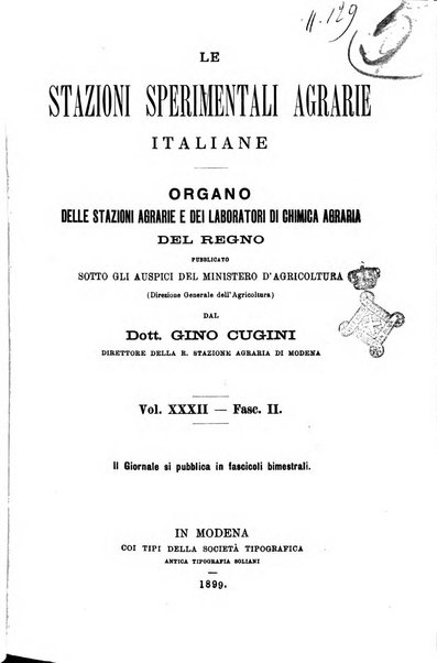 Le stazioni sperimentali agrarie italiane organo delle stazioni agrarie e dei laboratori di chimica agraria del Regno