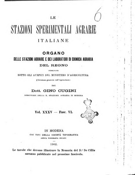 Le stazioni sperimentali agrarie italiane organo delle stazioni agrarie e dei laboratori di chimica agraria del Regno