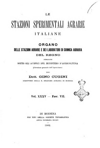 Le stazioni sperimentali agrarie italiane organo delle stazioni agrarie e dei laboratori di chimica agraria del Regno