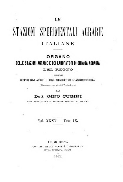 Le stazioni sperimentali agrarie italiane organo delle stazioni agrarie e dei laboratori di chimica agraria del Regno