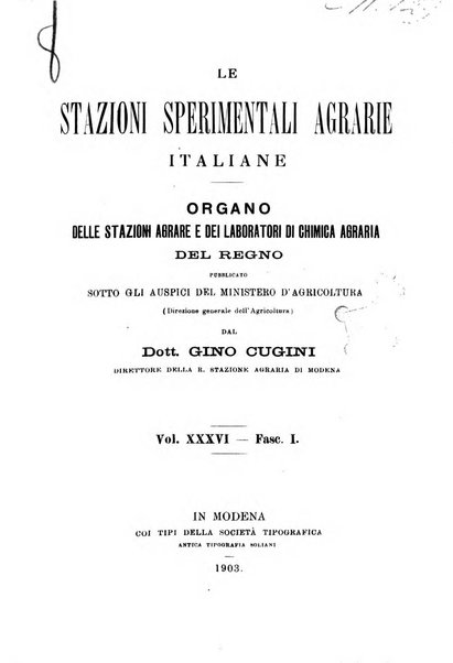 Le stazioni sperimentali agrarie italiane organo delle stazioni agrarie e dei laboratori di chimica agraria del Regno