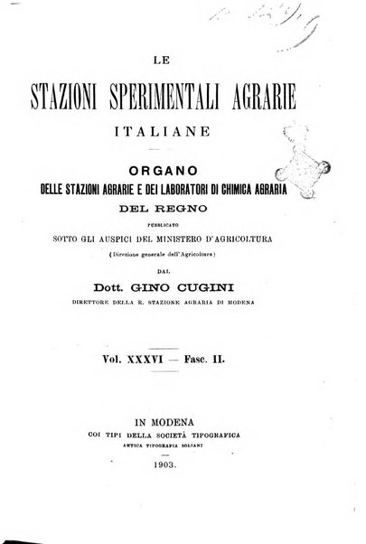 Le stazioni sperimentali agrarie italiane organo delle stazioni agrarie e dei laboratori di chimica agraria del Regno