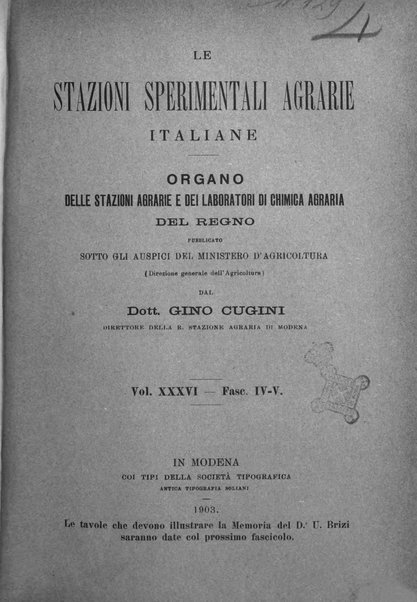 Le stazioni sperimentali agrarie italiane organo delle stazioni agrarie e dei laboratori di chimica agraria del Regno