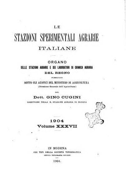 Le stazioni sperimentali agrarie italiane organo delle stazioni agrarie e dei laboratori di chimica agraria del Regno