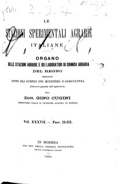 Le stazioni sperimentali agrarie italiane organo delle stazioni agrarie e dei laboratori di chimica agraria del Regno