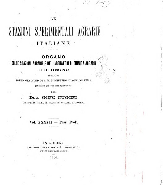 Le stazioni sperimentali agrarie italiane organo delle stazioni agrarie e dei laboratori di chimica agraria del Regno