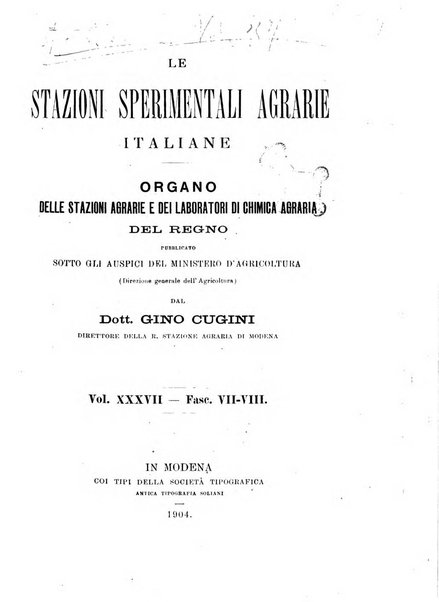 Le stazioni sperimentali agrarie italiane organo delle stazioni agrarie e dei laboratori di chimica agraria del Regno