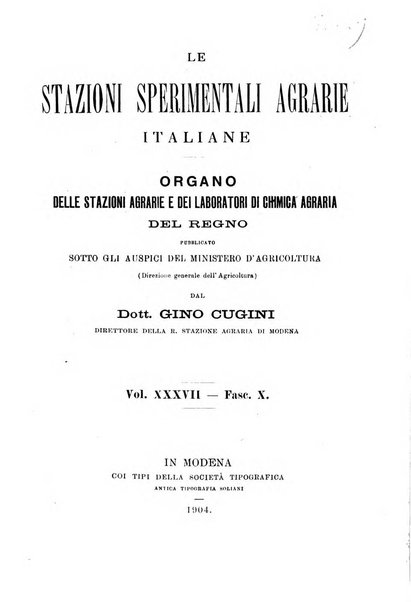 Le stazioni sperimentali agrarie italiane organo delle stazioni agrarie e dei laboratori di chimica agraria del Regno