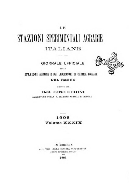 Le stazioni sperimentali agrarie italiane organo delle stazioni agrarie e dei laboratori di chimica agraria del Regno