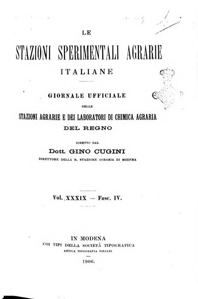 Le stazioni sperimentali agrarie italiane organo delle stazioni agrarie e dei laboratori di chimica agraria del Regno