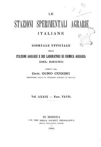 Le stazioni sperimentali agrarie italiane organo delle stazioni agrarie e dei laboratori di chimica agraria del Regno