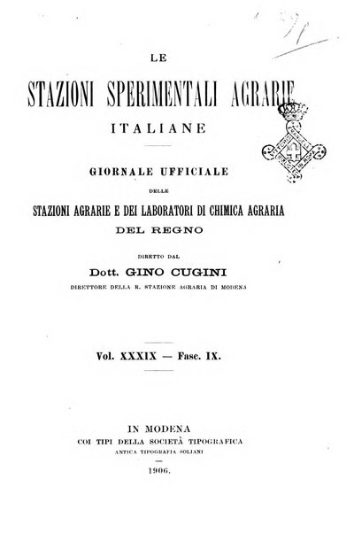 Le stazioni sperimentali agrarie italiane organo delle stazioni agrarie e dei laboratori di chimica agraria del Regno